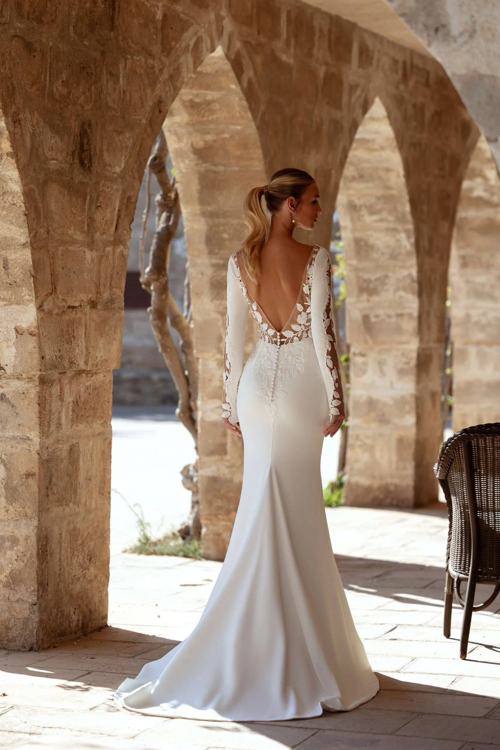Robe de mariée Chica détail — Collection Allégresse — Boutique Carlota Bourg-en-Bresse