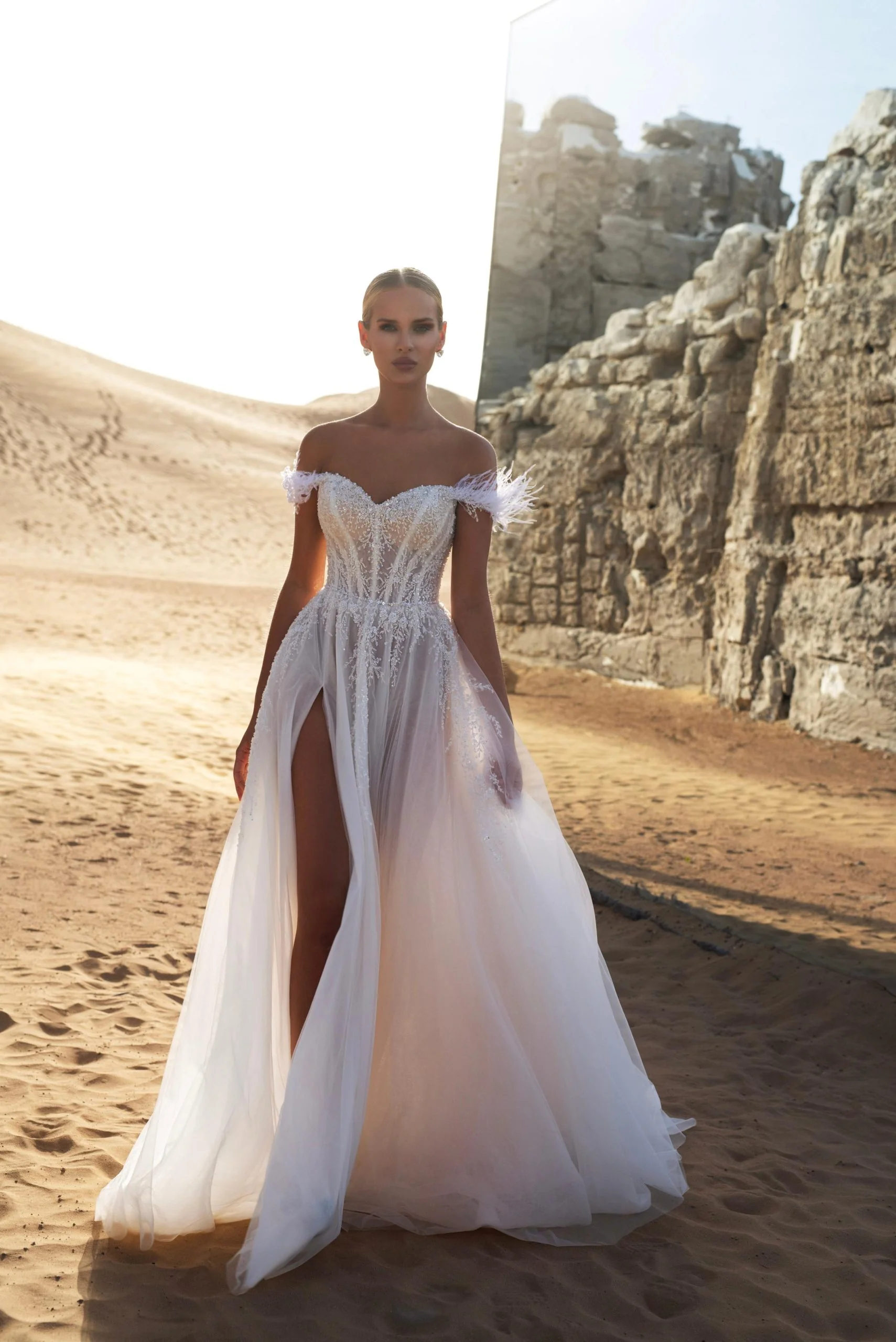 Robe de mariée Elisia détail — Collection Natalia Romanova — Boutique Carlota Bourg-en-Bresse